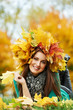 Woman at autumn outdoors