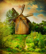 Windmill. Beautiful rural Landscape Windmill. Beautiful rural Landscape
