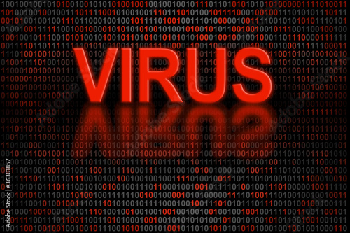 Illustration: Software code or digital data infected by a virus Software code or digital data infected by a virus