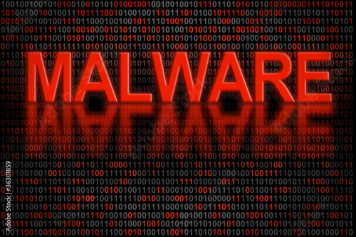 Illustration: Software code or digital data infected by malware Software code or digital data infected by malware