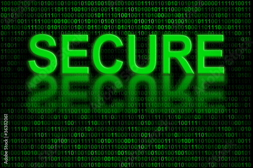 Illustration: Secure, safe digital data or software code Secure, safe digital data or software code