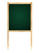 Empty Greenboard with wooden frame isolate on white background.