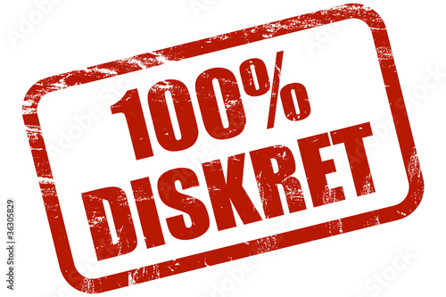 Illustration: Grunge Stempel rot 100% DISKRET Grunge Stempel rot 100% DISKRET