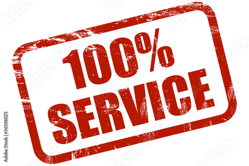 Illustration: Grunge Stempel rot 100% SERVICE Grunge Stempel rot 100% SERVICE