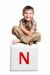 little kid on the block with letter little kid on the block with letter