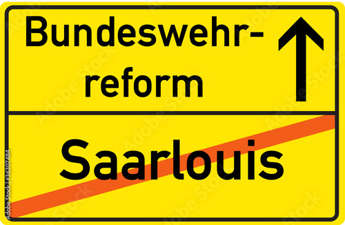 Vektor: Schild Bundeswehrreform Saarlouis Schild Bundeswehrreform Saarlouis