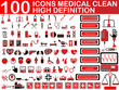 100 ICONS MEDICAL CLEAN