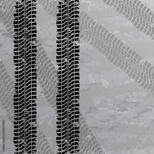 Vector: Tire tracks background Tire tracks background