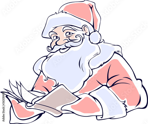 Vektor: Reading Santa Reading Santa