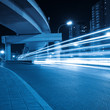 light trails under the viaduct