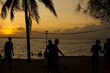 beach volleyball, sunset on the beach