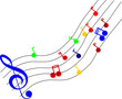 Note musicali colorate