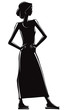 Elegant girl silhouette.