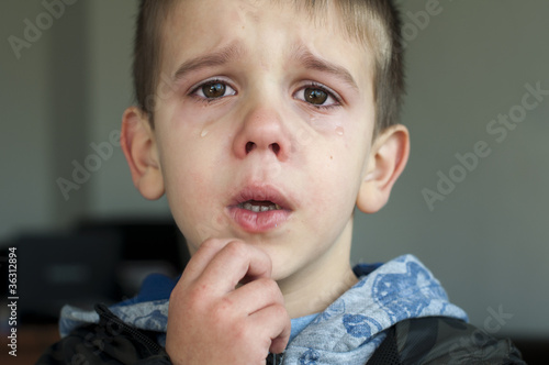 Photo: Sad child who is crying Sad child who is crying