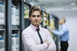 it engineers in network server room