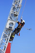 Feuerwehrmann auf Drehleiter