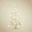 Christmas tree made from golden snowflakes Christmas tree made from golden snowflakes