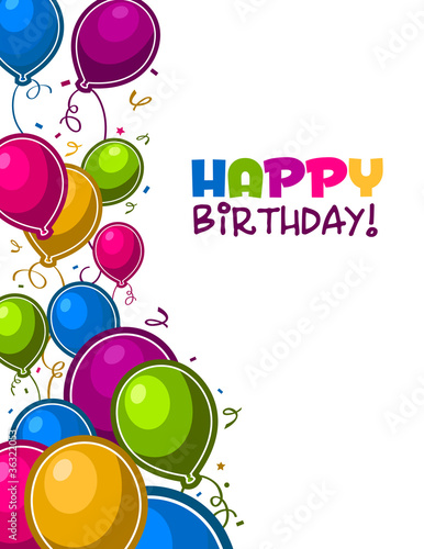 Vector: Happy Birthday with Balloons Happy Birthday with Balloons