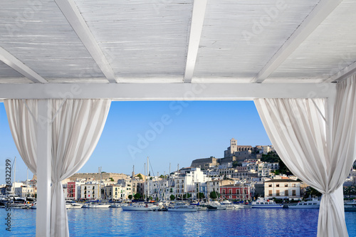 Photo: Ibiza town view from white gazebo Ibiza town view from white gazebo