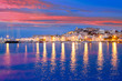 Ibiza island night view of Eivissa town