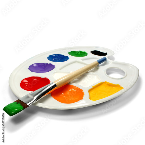 Foto: Malpalette mit Pinsel 1 Malpalette mit Pinsel 1