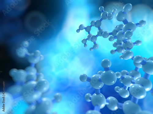 Ilustración: 3d rendered science illustration of some molecules 3d rendered science illustration of some molecules