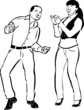 a boy and a girl singing and dancing together