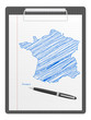 clipboard France map