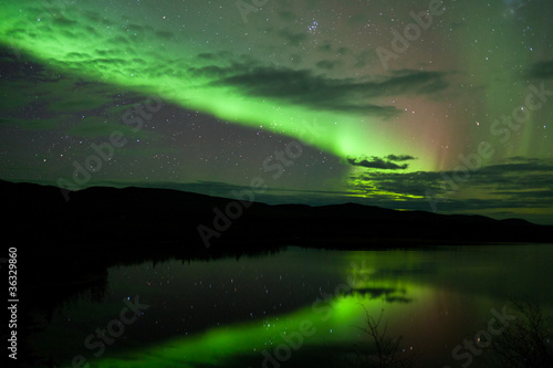 Photo: Night Sky Stars Clouds Northern Lights mirrored Night Sky Stars Clouds Northern Lights mirrored