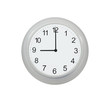 Wall clocks showing 9 o'clock isolated on white