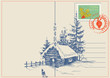 Christmas card winter nature scene