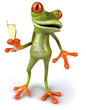 Grenouille et champagne Grenouille et champagne