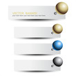 Vector set of banners with pushpin