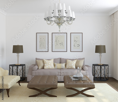 Illustration: Modern living-room. Modern living-room.