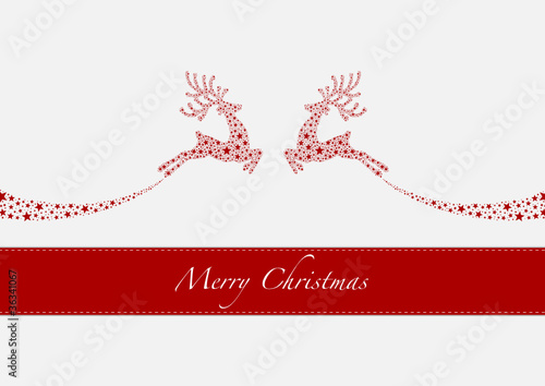 Vector: Flying Reindeer red from Stars Flying Reindeer red from Stars