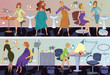 Beauty salon banner hair blow drying Beauty salon banner hair blow drying