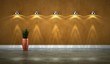 Wohndesign - beleuchtete Wand orange