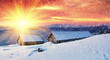 Winter landscape in mountains
