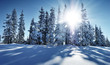 Winter landscape in mountains