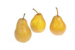 three pears on white background three pears on white background