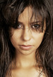 Wet beautiful girl's face
