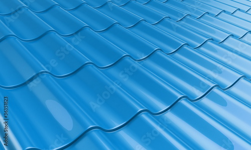 Photo: roof metal tile blue roof metal tile blue