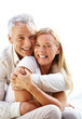 Portrait of cozy romantic couple hugging each other outdoors