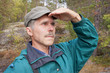 Photo: An elderly traveller looking into the distance An elderly traveller looking into the distance