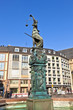 Statue of Lady Justice in front of the Romer in Frankfurt - Germ