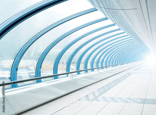 Illustration: blue transparent hallway blue transparent hallway