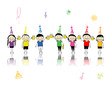 Birthday party, friends with beer mugs for your design Birthday party, friends with beer mugs for your design