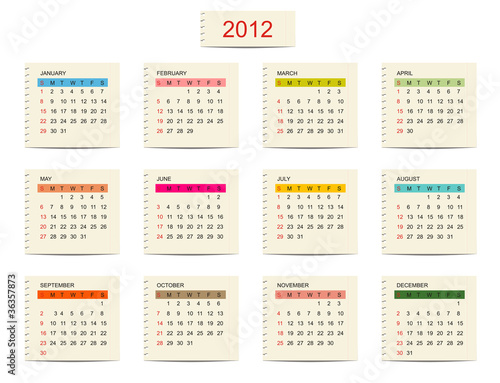 Vector: Vector calendar 2012 for your design Vector calendar 2012 for your design