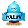 Uccello Passerotto Blu Social Network Blue Bird Follow-Vector