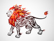 Vector: Tribal Fire Lion Tribal Fire Lion